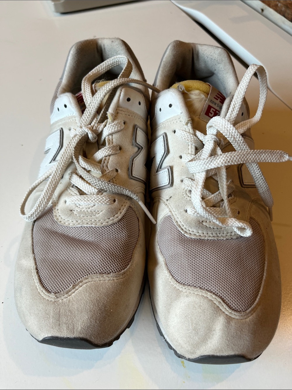 New Balance 574 off white womens sneakers